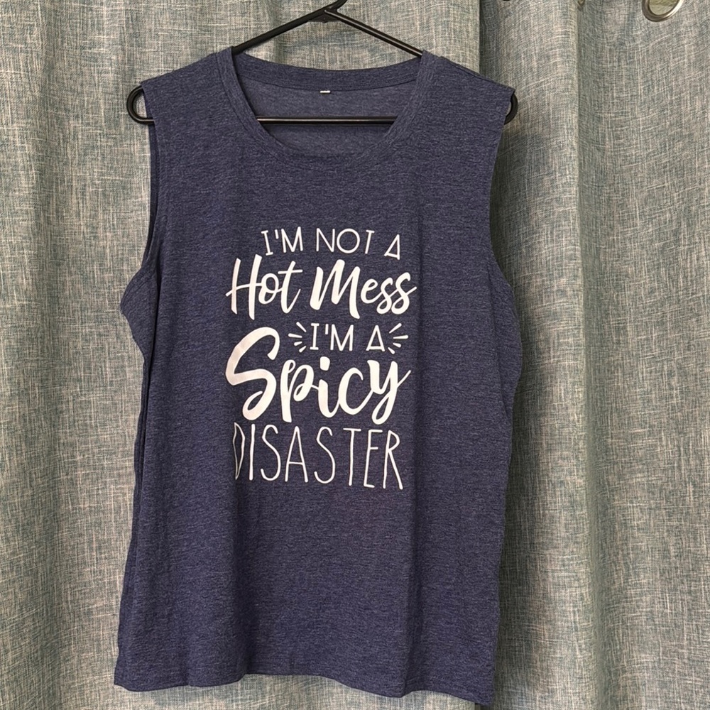 Spicy Disaster Navy Sleeveless Top
